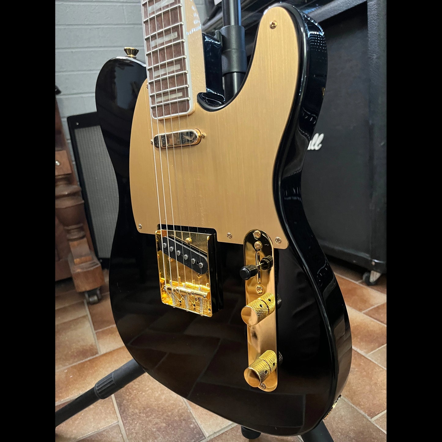 2022 Fender Squier 40th Anniversary Telecaster Gold Edition LRL Black - Used Fender Electric Guitars