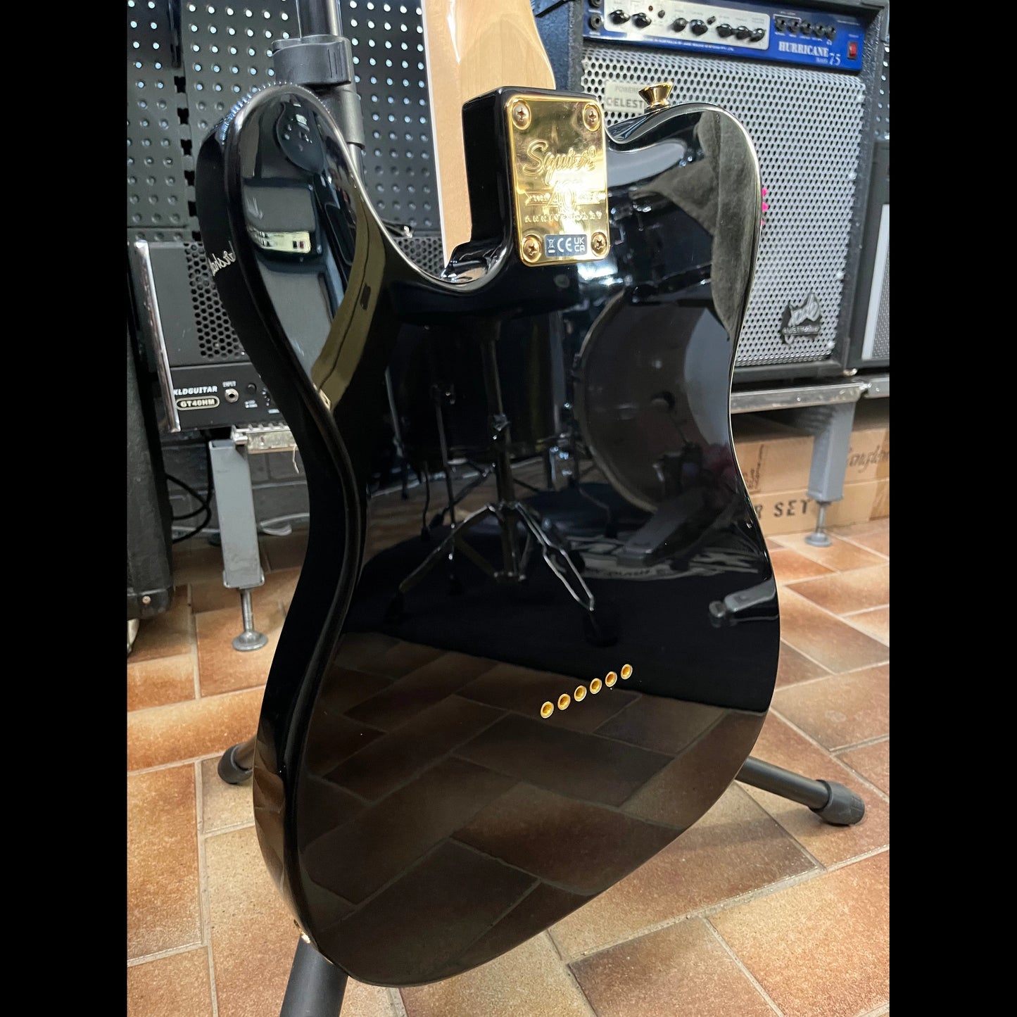 2022 Fender Squier 40th Anniversary Telecaster Gold Edition LRL Black - Used Fender Electric Guitars