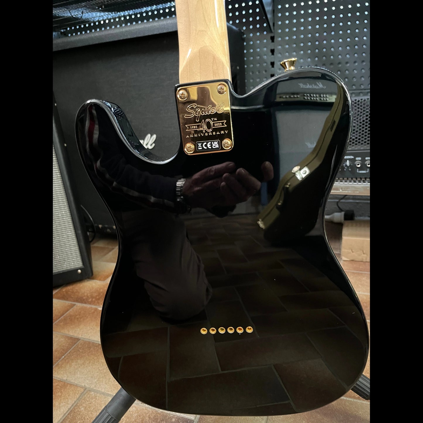 2022 Fender Squier 40th Anniversary Telecaster Gold Edition LRL Black - Used Fender Electric Guitars