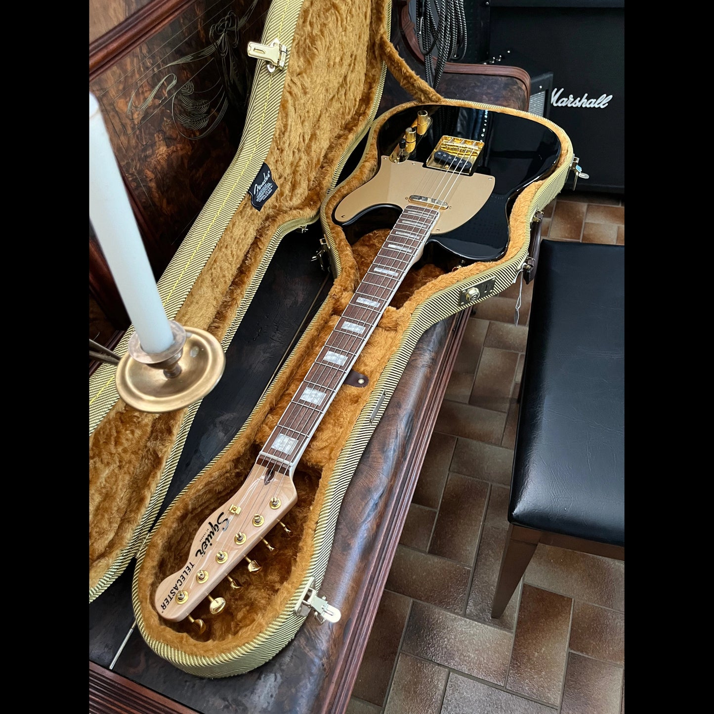 2022 Fender Squier 40th Anniversary Telecaster Gold Edition LRL Black - Used Fender Electric Guitars