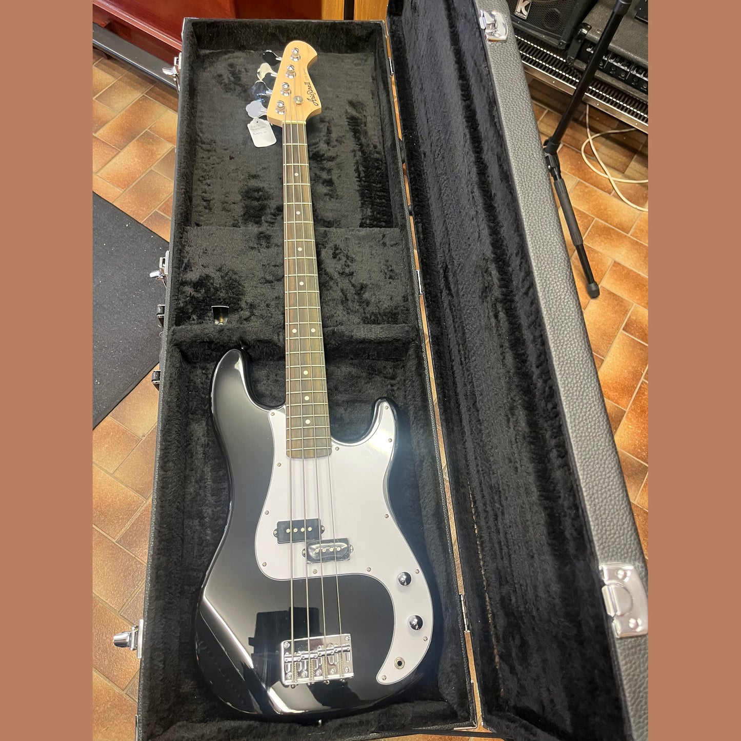 Aria STB-PB Series Electric Bass Guitar in Black + Free Case