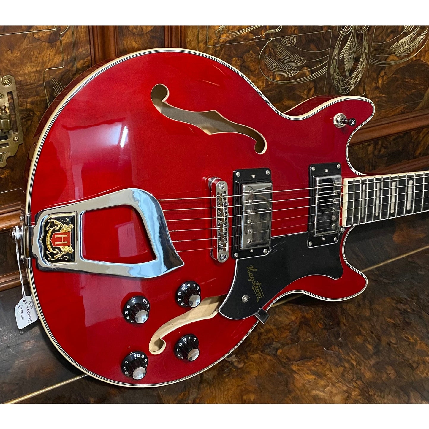 Hagstrom Alvar Semi-Hollow Guitar in Wild Cherry Transparent Gloss Display Stock Clearance Hagstrom Guitars Semi-Hollow Guitars
