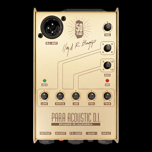 Gold Para Acoustic D.I. guitar effects pedal with branding and model details on a white background