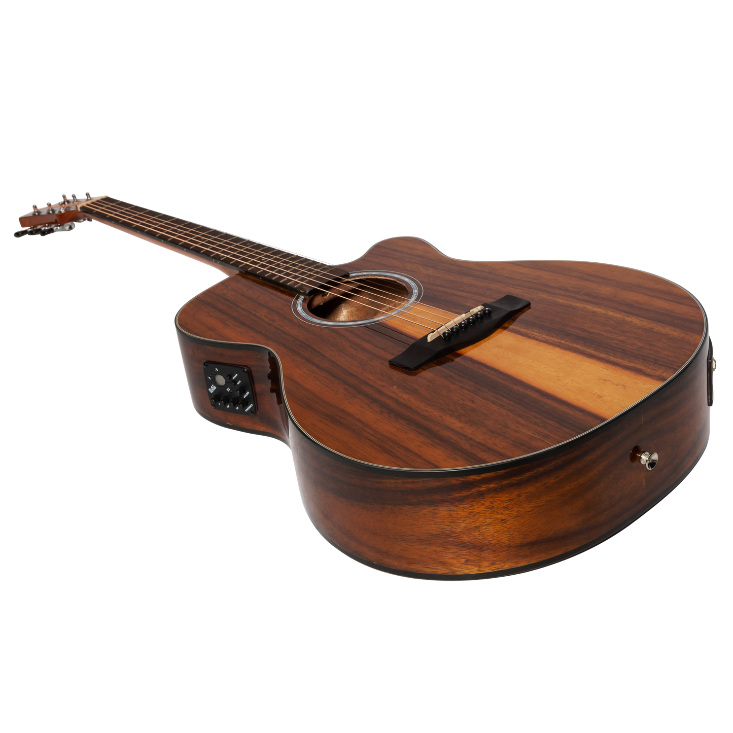 Martinez '51 Series' Folk Size Cutaway Acoustic-Electric Guitar Teakwood (Gloss)