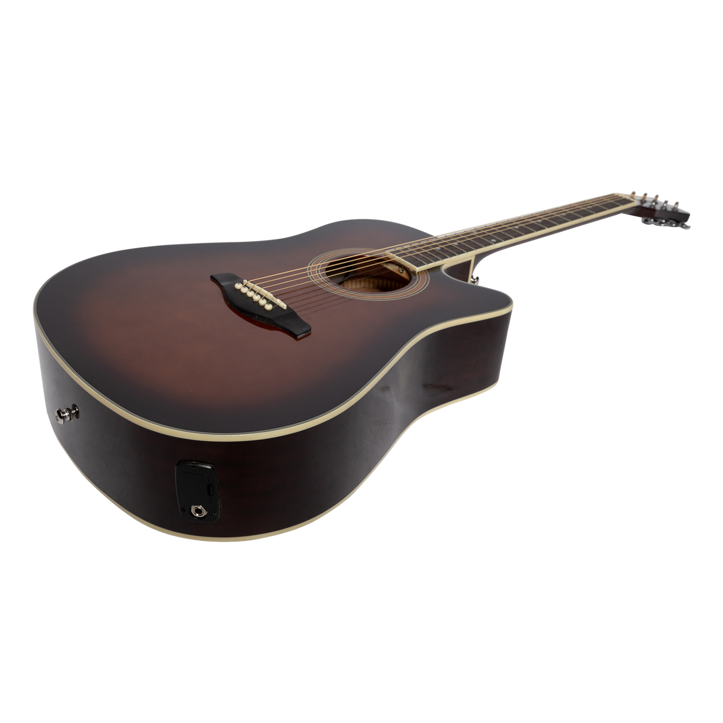 Martinez '41 Series' Dreadnought Acoustic Guitar. Cut-away Gloss Finish Gloss Brown Burst Martinez Acoustic Guitars