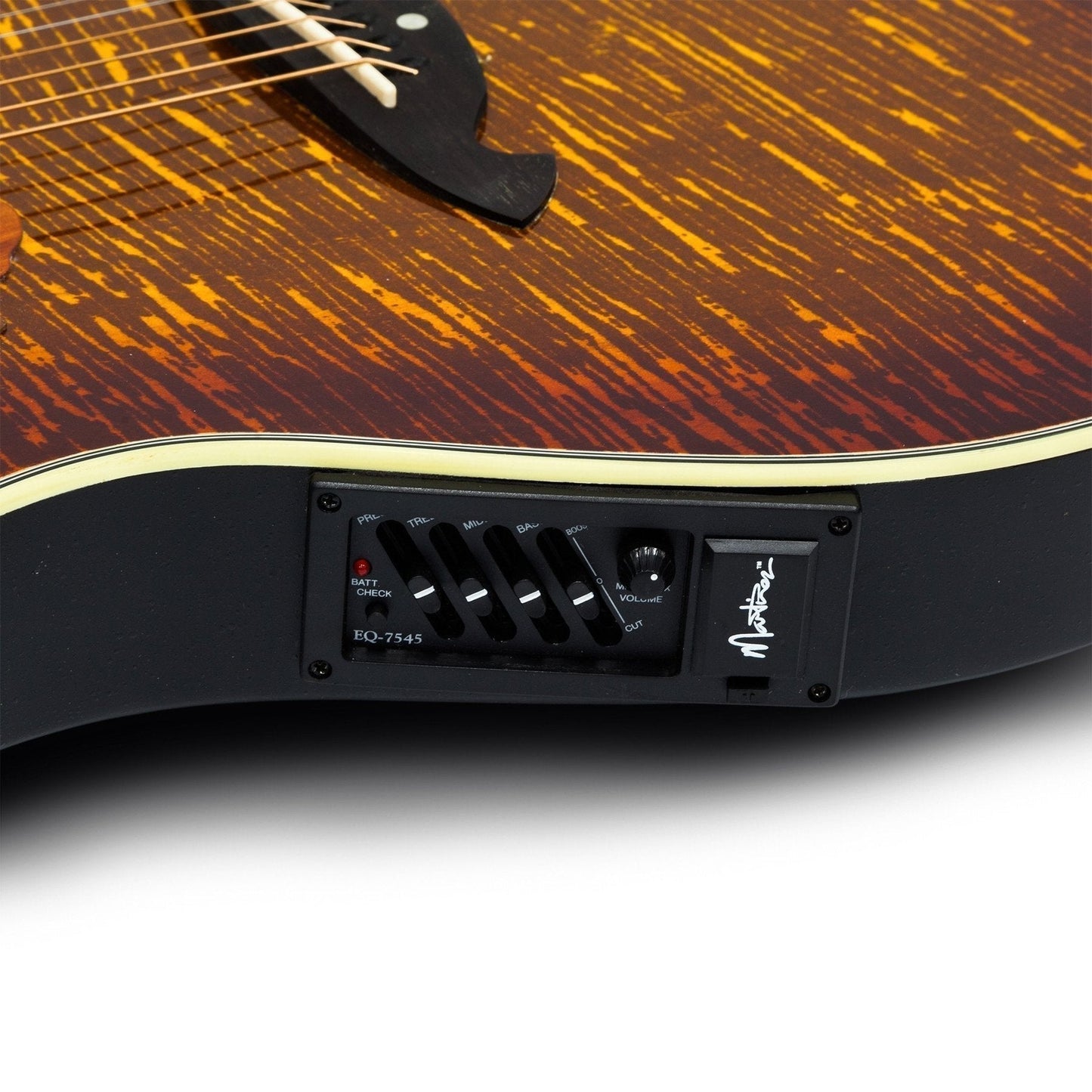 Martinez 'Flame Finish' Acoustic-Electric Roundback Cutaway Guitar Honeyburst Martinez Acoustic Guitars
