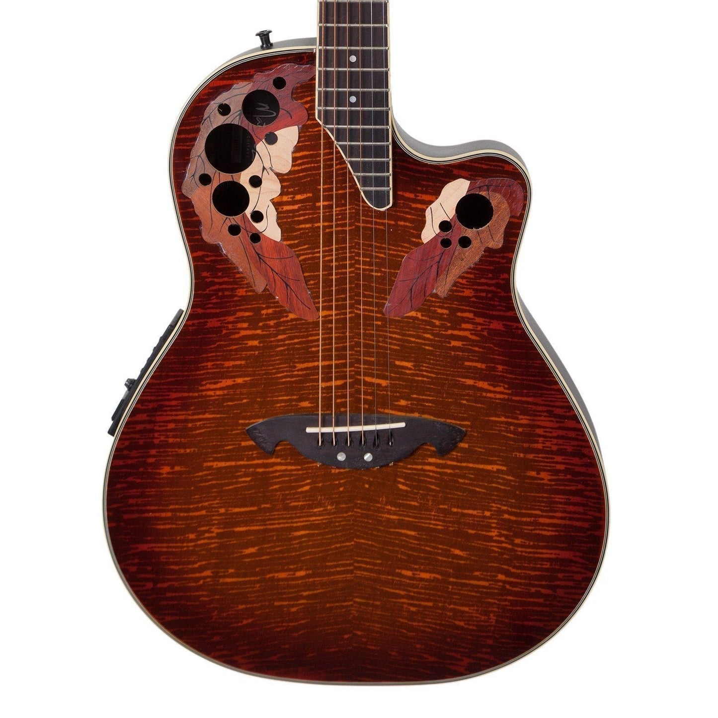 Martinez 'Flame Finish' Acoustic-Electric Roundback Cutaway Guitar Honeyburst Martinez Acoustic Guitars