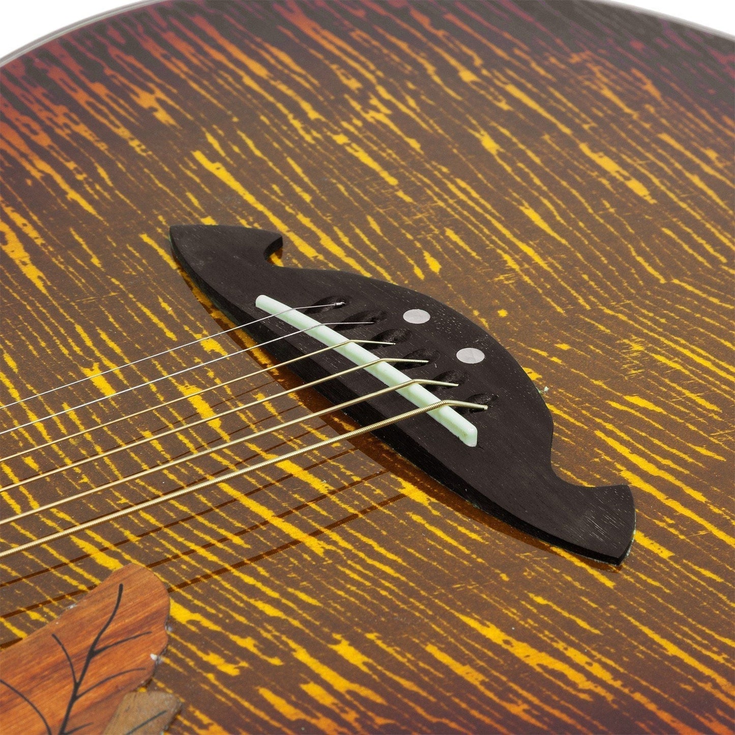 Martinez 'Flame Finish' Acoustic-Electric Roundback Cutaway Guitar Honeyburst Martinez Acoustic Guitars