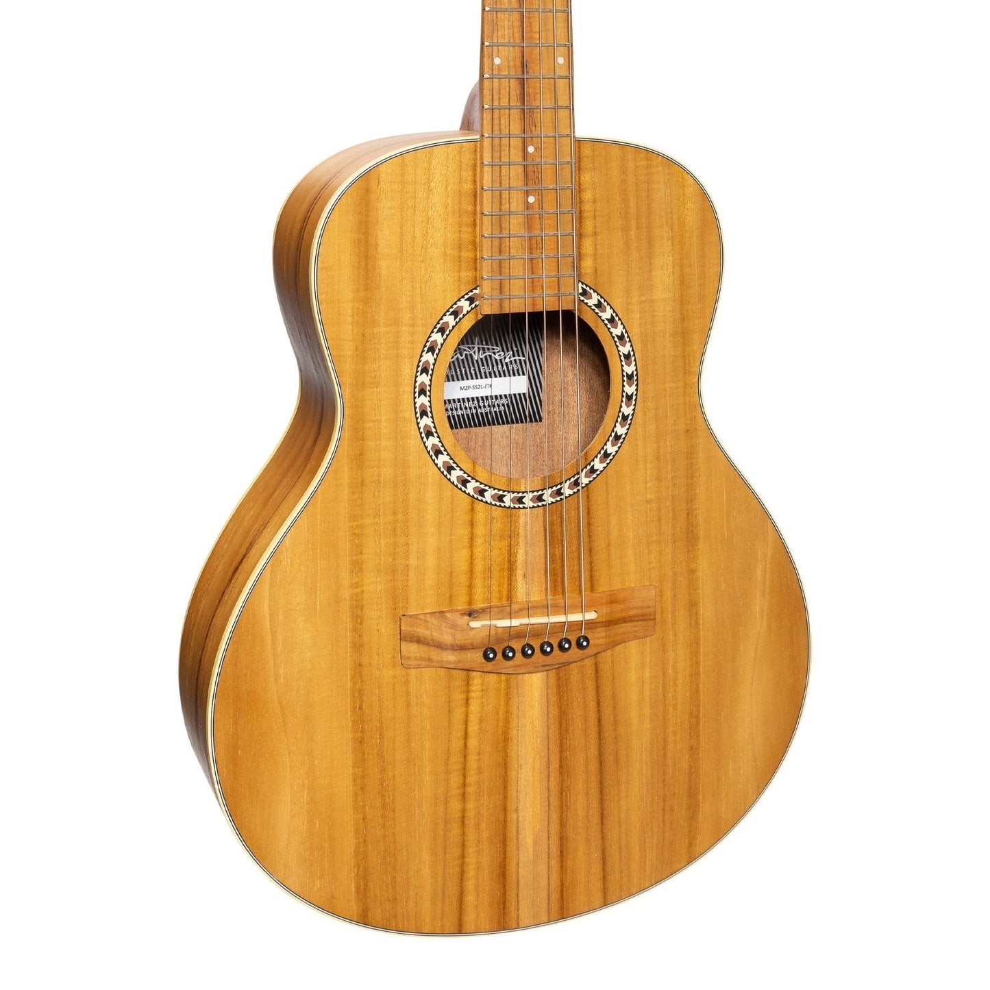 Martinez Left Handed Acoustic-Electric Short-Scale Guitar Jati-Teakwood Martinez Acoustic Guitars