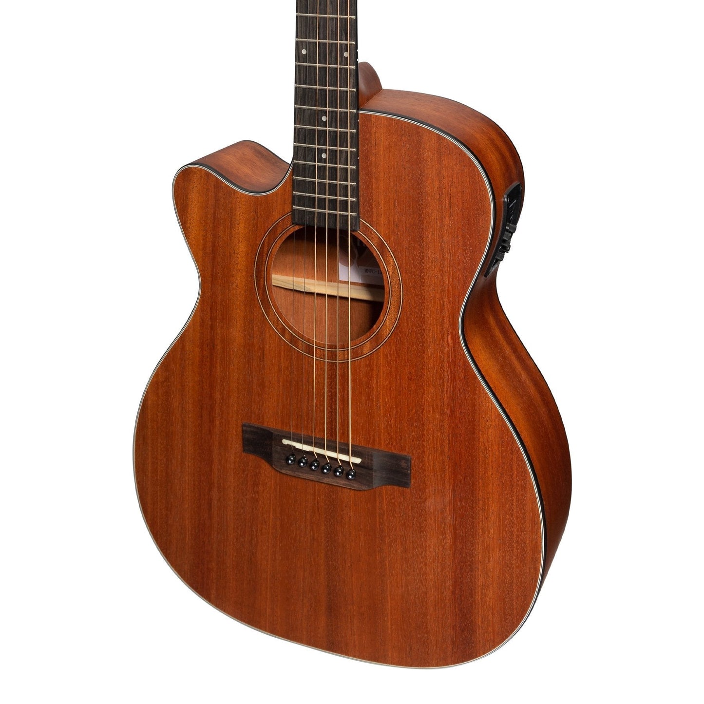 Martinez 'Natural Series' Left Handed Solid Mahogany Top Acoustic-Electric Small Body Cutaway Guitar Open Pore Martinez Acoustic Guitars