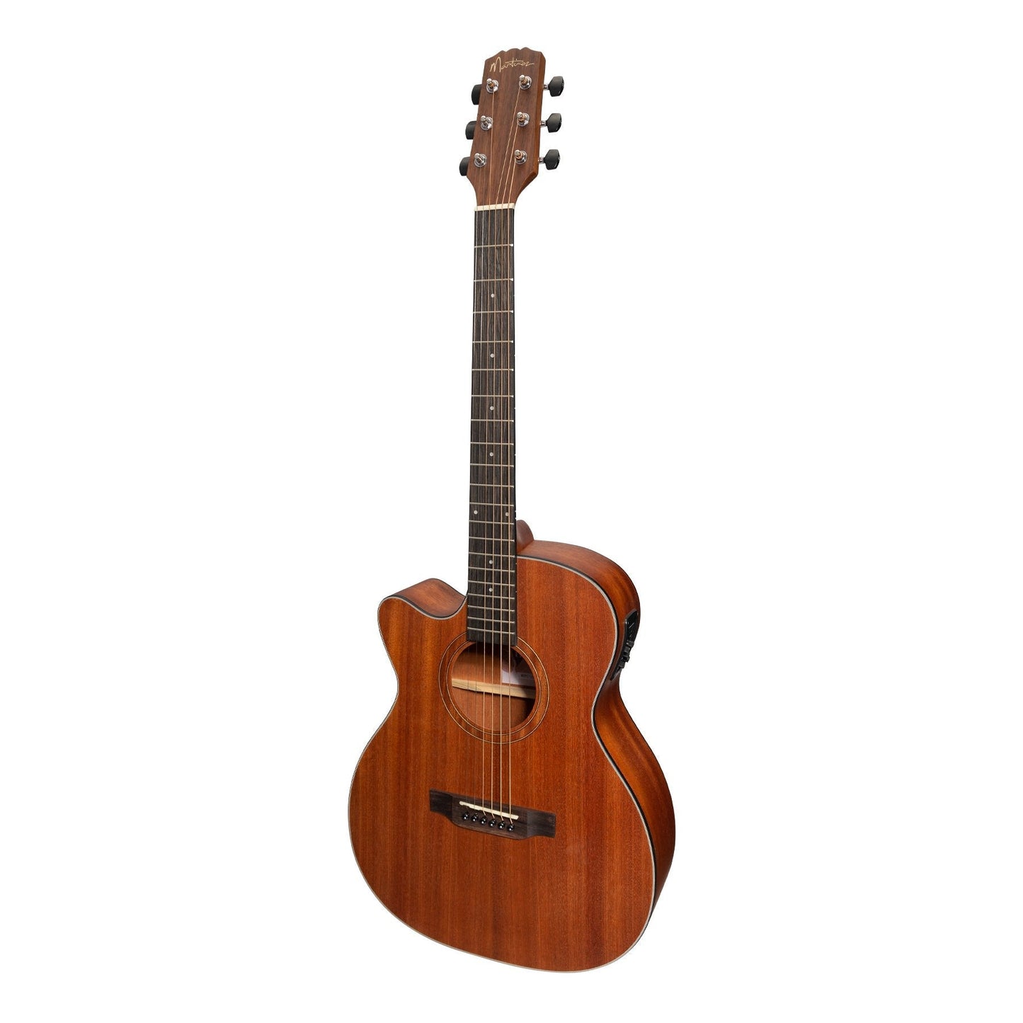 Martinez 'Natural Series' Left Handed Solid Mahogany Top Acoustic-Electric Small Body Cutaway Guitar Open Pore Martinez Acoustic Guitars