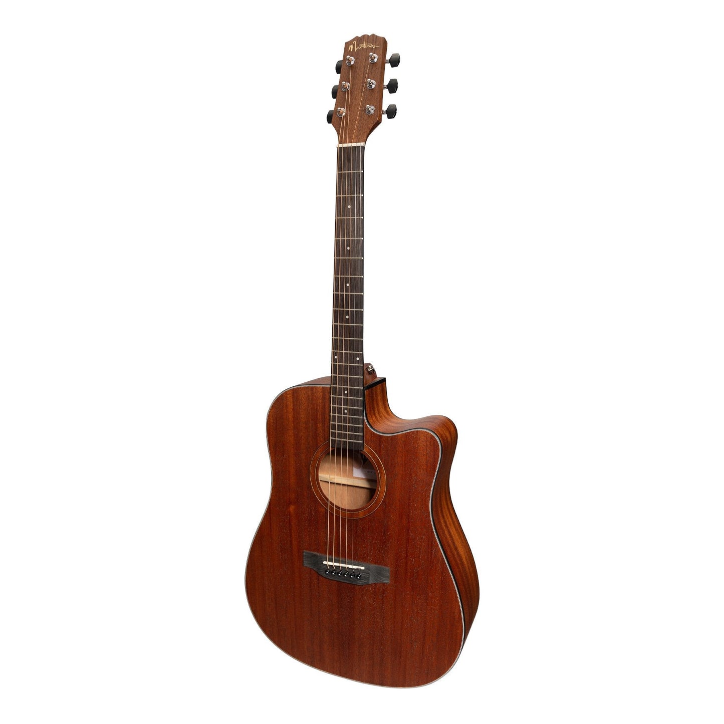 Martinez 'Natural Series' Mahogany Top Acoustic-Electric Dreadnought Cutaway Guitar Open Pore