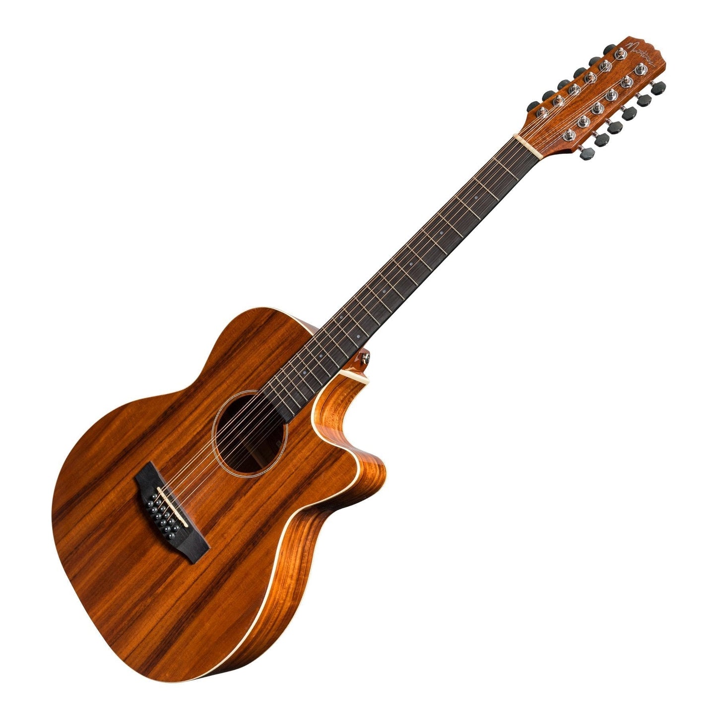 Martinez 'Southern Star Series' Koa Solid Top 12-String Acoustic-Electric Small Body Cutaway Guitar Natural Gloss Martinez Acoustic Guitars