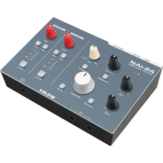 NU-X NAI-24 Professional 2x4, 32-Bit/192kHz USB Audio Interface Effects Pedals