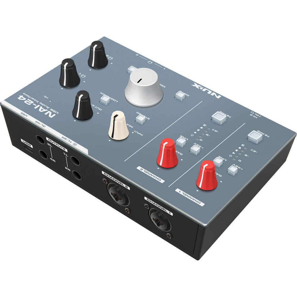 NU-X NAI-24 Professional 2x4, 32-Bit/192kHz USB Audio Interface Effects Pedals