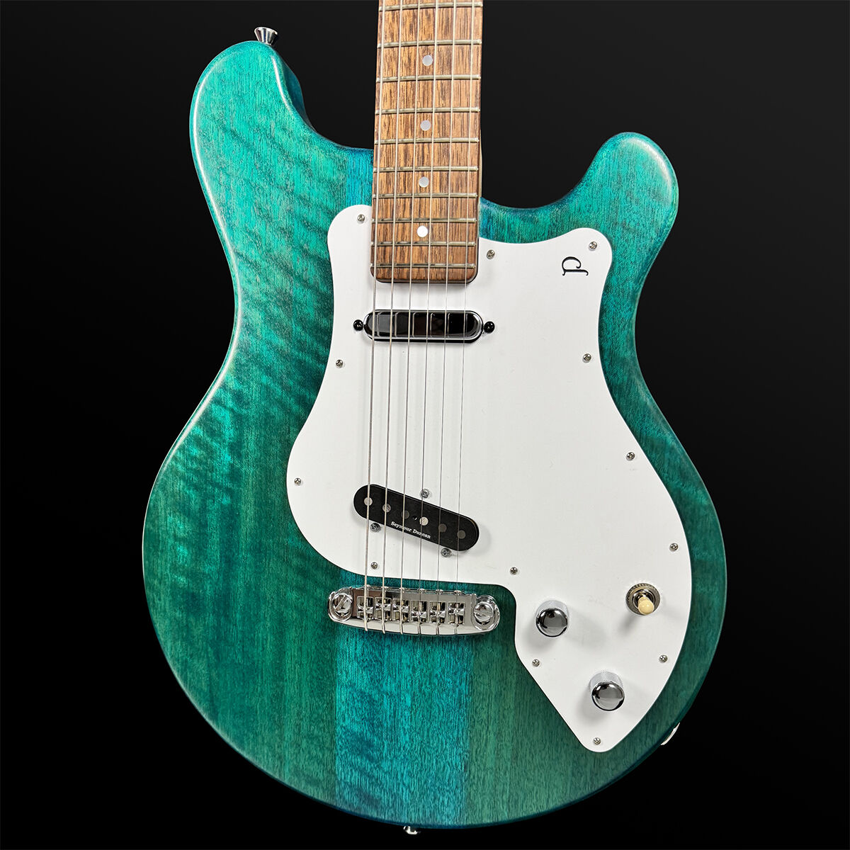 Pratley AP11 Double Cut Solid Body Electric Single Coil Natural Blue