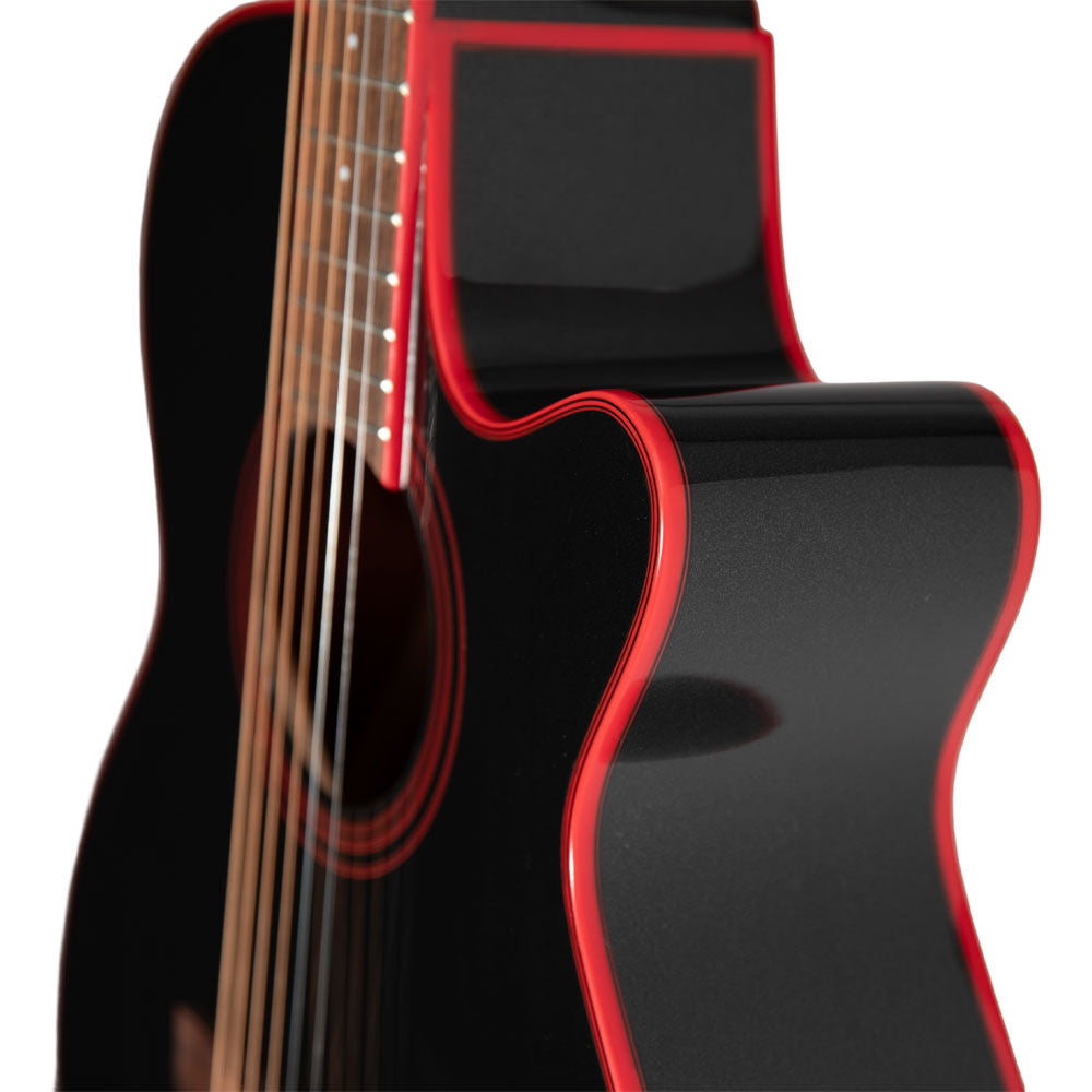 Takamine G49 Series FXC AC/EL Guitar with Cutaway in Cosmic Black Sparkle Finish