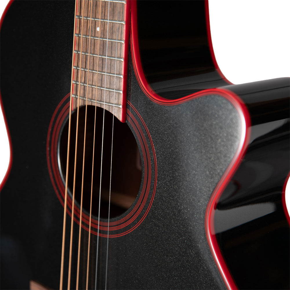 Takamine G49 Series FXC AC/EL Guitar with Cutaway in Cosmic Black Sparkle Finish