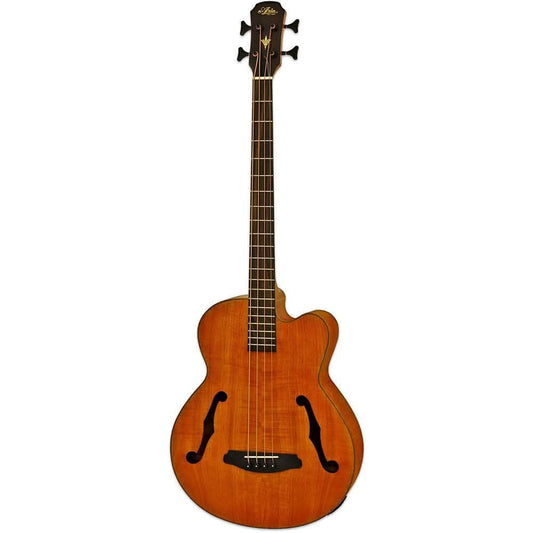 Aria FEB-F2M Elecord Series Medium Scale AC/EL Bass Guitar in Stained Brown Aria Acoustic/Electric Bass Guitars