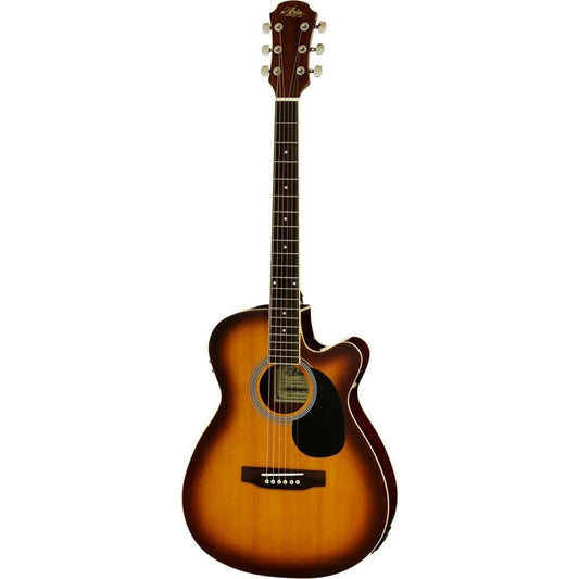 Aria AFN-15 Prodigy Series AC/EL Folk Body Guitar with Cutaway in Tobacco Sunburst Gloss Aria Acoustic Guitars
