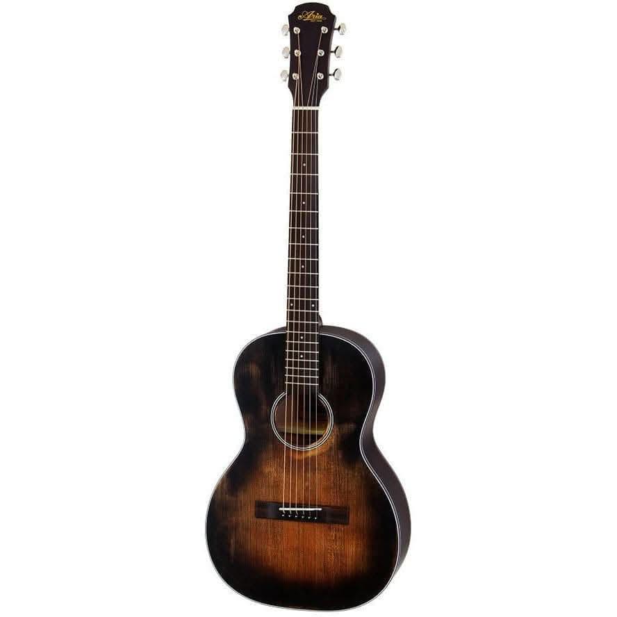 Aria Delta Players Series Parlour Acoustic Guitar in Muddy Brown Finish Aria Acoustic Guitars