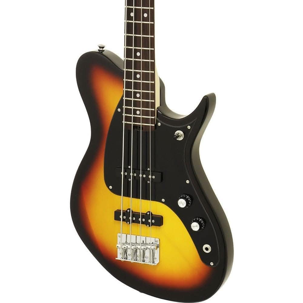 Aria J Series J-B Electric Bass Guitar in 3-Tone Sunburst Aria Bass Guitars