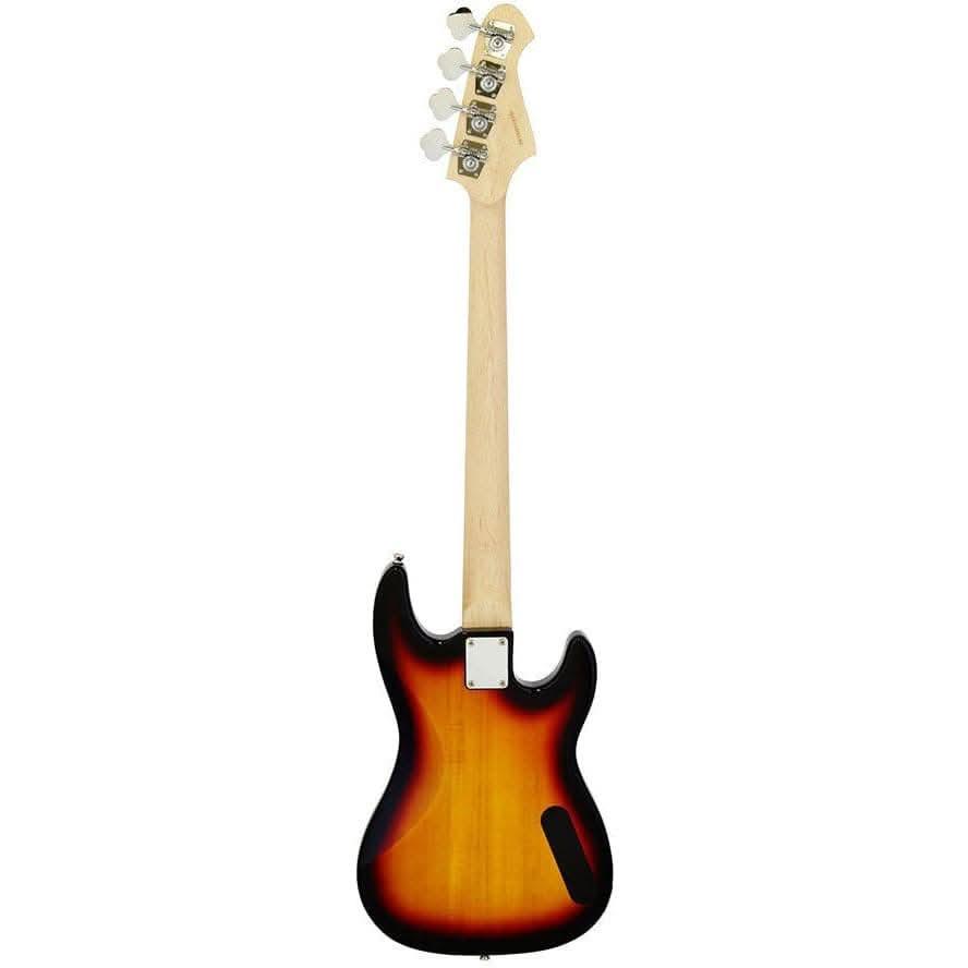 Aria STB-PJ Series Left Handed Electric Bass Guitar in 3-Tone Sunburst