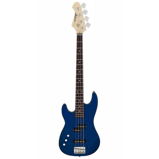 Aria STB-PJ Series Left Handed Electric Bass Guitar in Metallic Blue Aria Bass Guitars