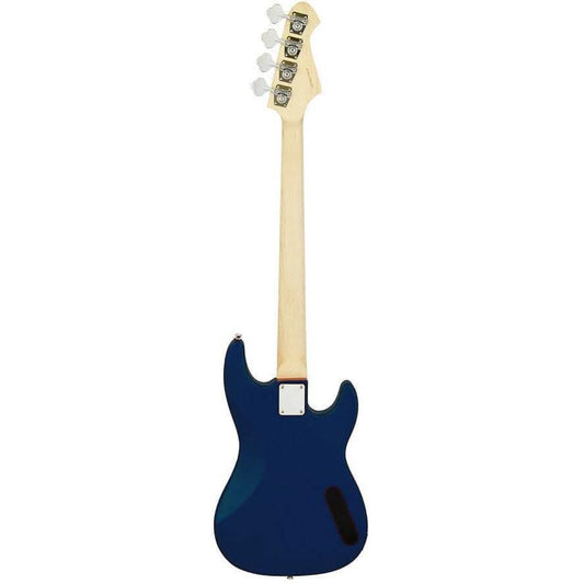 Aria STB-PJ Series Left Handed Electric Bass Guitar in Metallic Blue Aria Bass Guitars