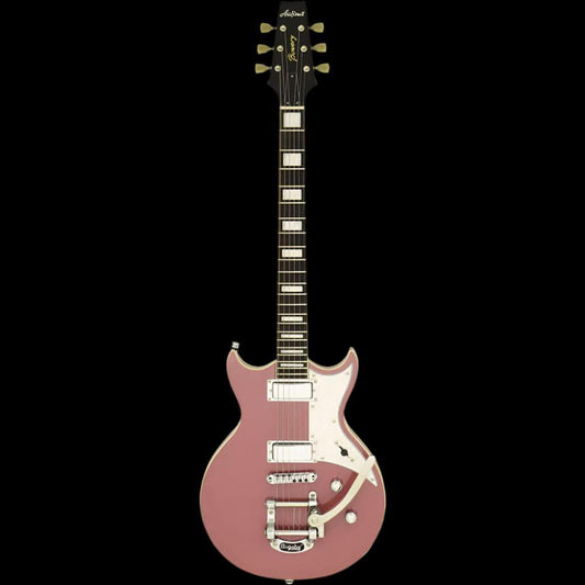 Aria Pro II 212-MK2 Bowery Semi-Hollow Electric Guitar in Cadillac Pink Aria Electric Guitars