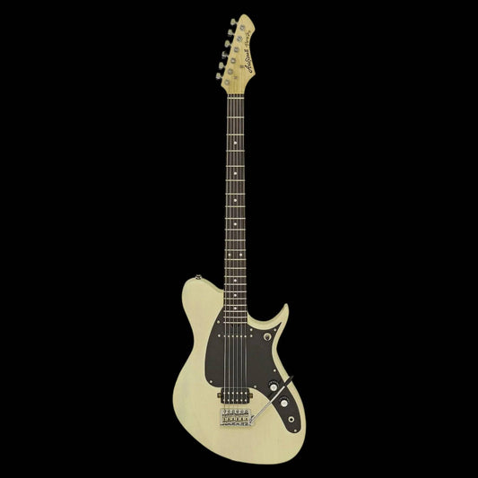 Aria Pro II J-B'Tone Baritone Electric Guitar in SVW See-Through Vintage White Aria Electric Guitars