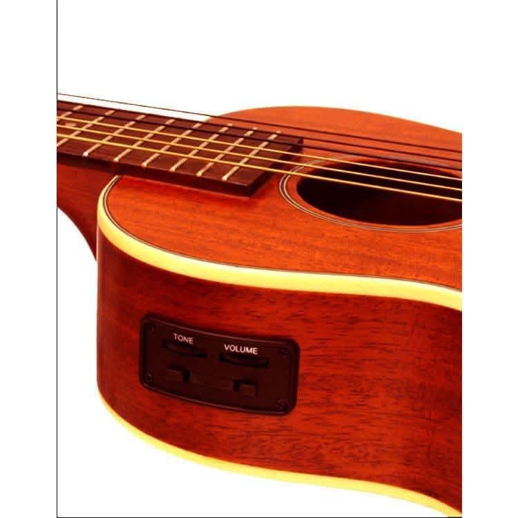 Aria AU-Series G-Uke Acoustic/Electric 6 String Guitalele in Natural Satin Finish Aria Ukulele