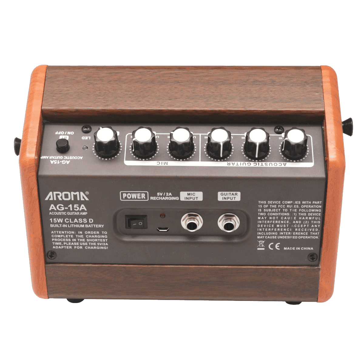 Aroma AG-15A 15W Acoustic Guitar Rechargeable Amplifier Aroma Acoustic Amps