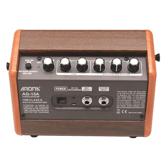 Aroma AG-15A 15W Acoustic Guitar Rechargeable Amplifier Aroma Acoustic Amps