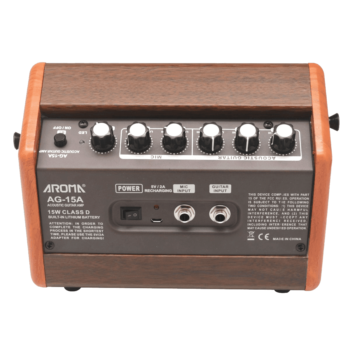 Aroma AG-15A 15W Acoustic Guitar Rechargeable Amplifier