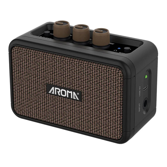 Aroma AG04BK 5W Electric Guitar Rechargeable Portable Amplifier Black Aroma Electric Amps
