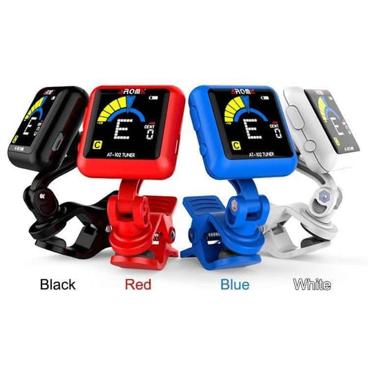 Aroma AT102RD Rechargable Chromatic Clip-on Tuner Red Aroma Tuners