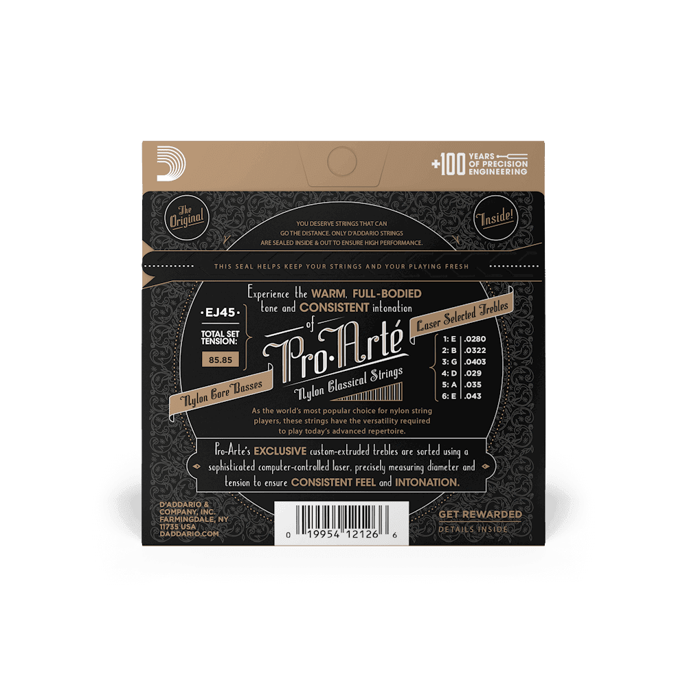 D'ADDARIO EJ45 PRO ARTE NYLON CLASSICAL GUITAR STRINGS D'Addario Classical Guitar Strings