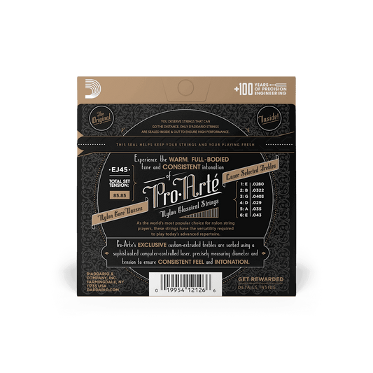 D'ADDARIO EJ45 PRO ARTE NYLON CLASSICAL GUITAR STRINGS D'Addario Classical Guitar Strings