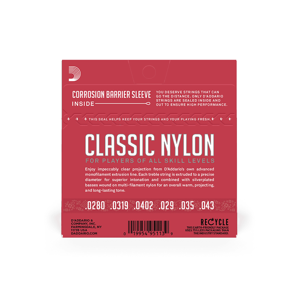 DADDARIO EJ27N CLASSICAL GUITAR STRINGS SET NYLON NORMAL TENSION D'Addario Classical Guitar Strings