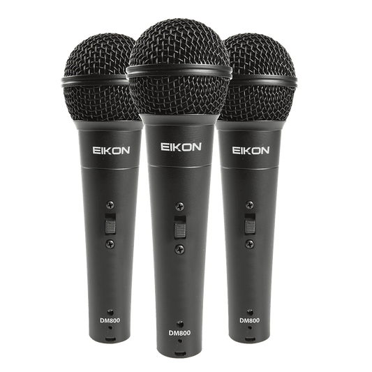 Eikon DM800KIT Vocal Dynamic Microphones. 3 piece kit with clips & ABS Case Eikon Microphone