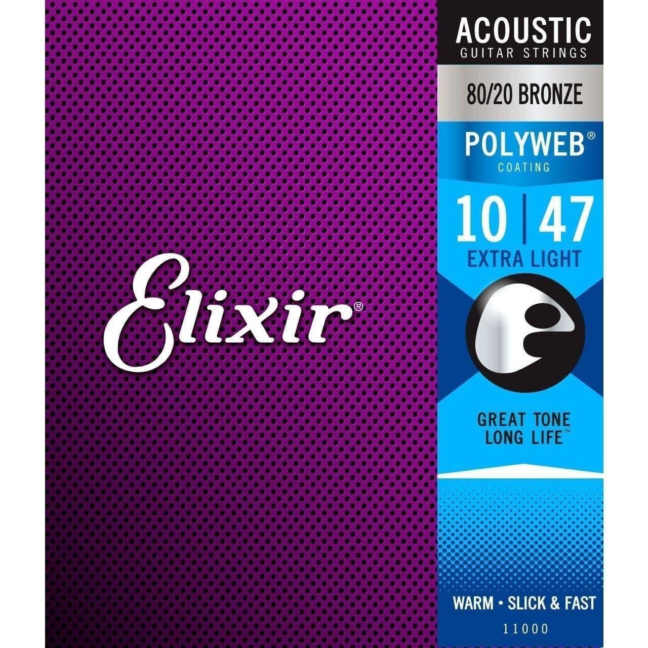 Elixir 11000 Polyweb 80/20 Extra Light 10 - 47 Elixir Acoustic Guitar Strings