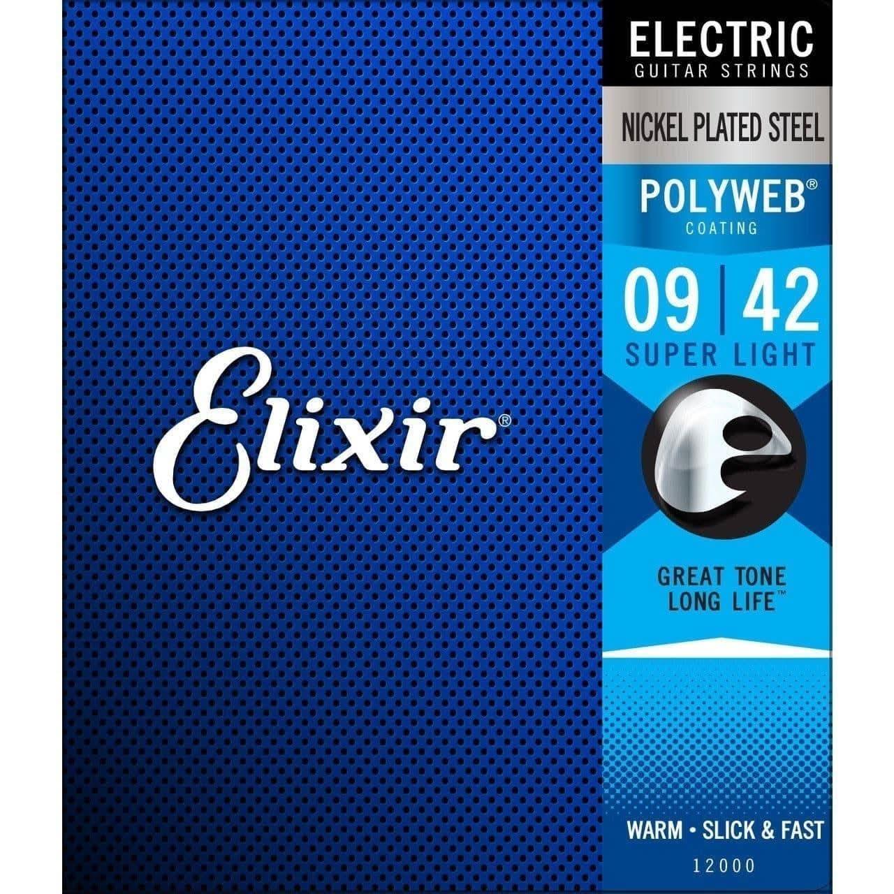 Elixir 12000 Polyweb Electric Super Light 9-42 Elixir Electric Guitar Strings