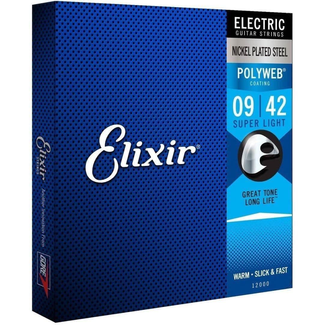 Elixir 12000 Polyweb Electric Super Light 9-42 Elixir Electric Guitar Strings