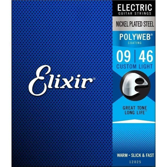 Elixir 12025 Polyweb Electric Custom Light 9-46 Elixir Electric Guitar Strings