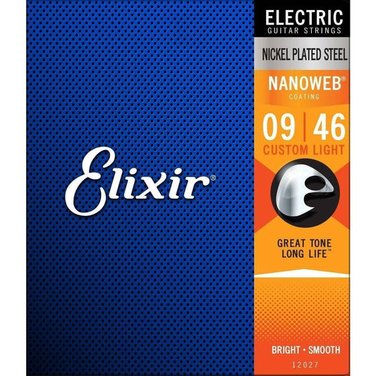 Elixir 12027 Nanoweb Electric Custom Light 9-46 Elixir Electric Guitar Strings