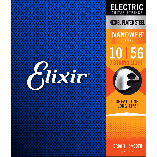 Elixir 12057 Nanoweb Electric 7 String Light 10-56 Elixir Electric Guitar Strings