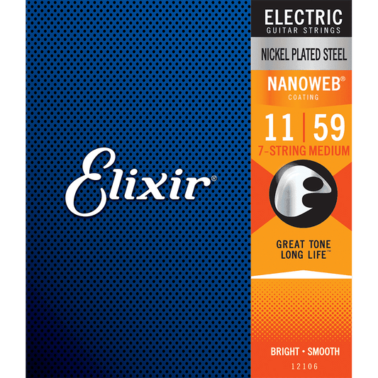 Elixir 12106 Nanoweb Electric 7 String Medium 11-59 Elixir Electric Guitar Strings