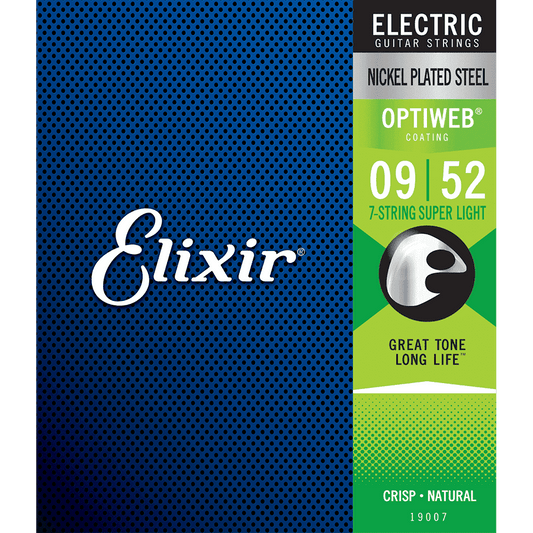 Elixir 19007 Optiweb 7-String Electric Super Light 9-52 Elixir Electric Guitar Strings