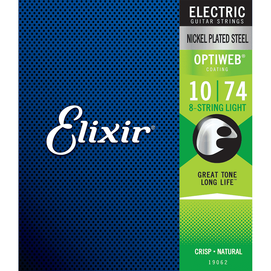 Elixir 19062 Optiweb 8-String Electric Light 10-74 Elixir Electric Guitar Strings